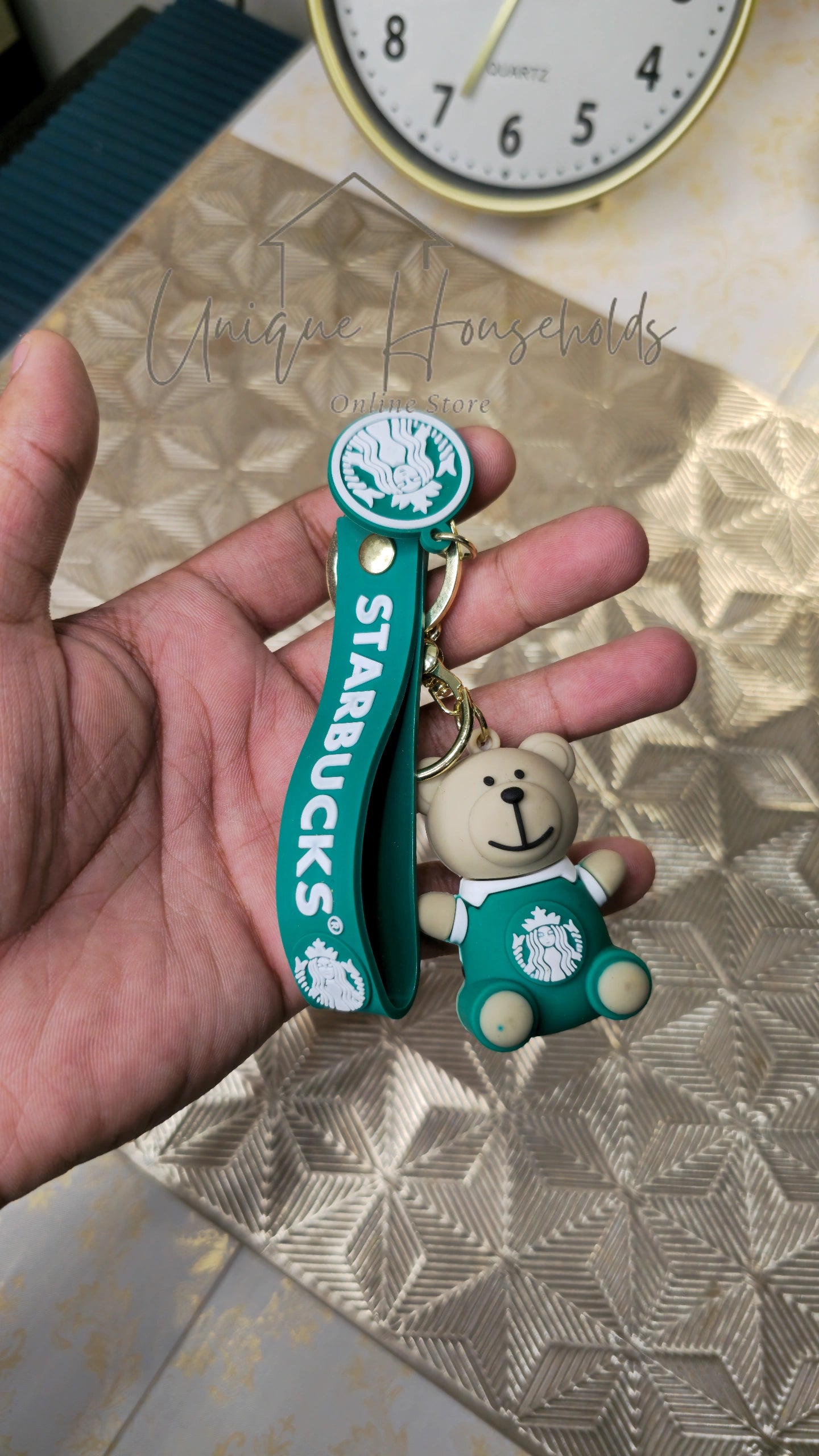 Starbucks Teddy Keychain