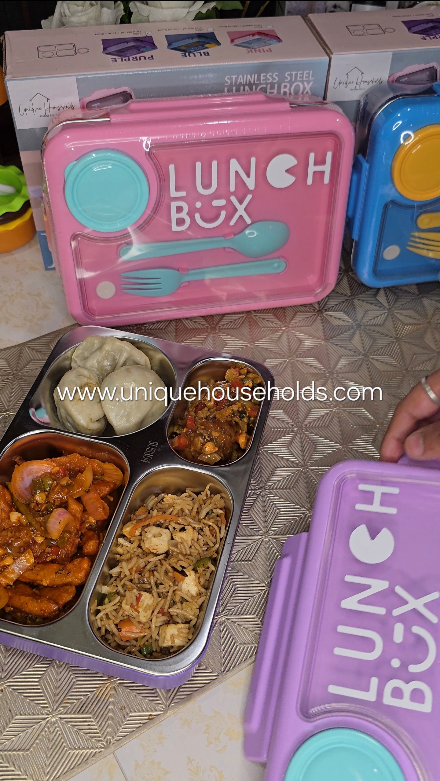 Stainless Steel Lunch Box with Cutlery