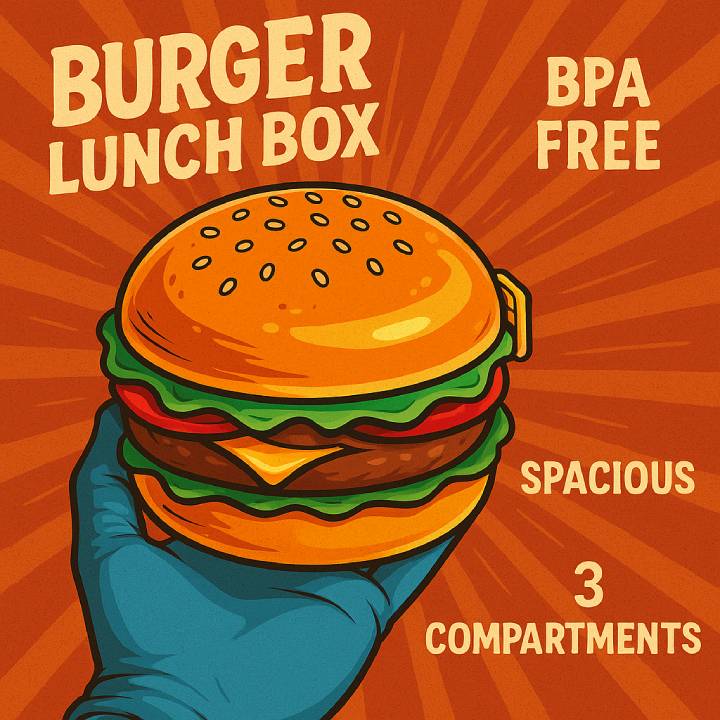 Burger Shape School Tiffin Box for Boys & Girls
