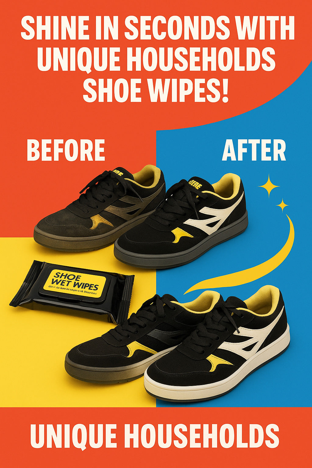 Unique Natural Sneaker & Shoe Cleaner Wipes